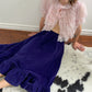 Vintage Dark Purple Cottagcore Corduroy Skirt | Size M