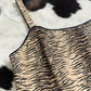 1990s Tiger Print & Sequin Tank Top| Size XL