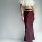 1990s Maroon Iridescent Maxi Skirt, Made in NZ | 10/12