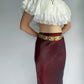 1990s Maroon Iridescent Maxi Skirt, Made in NZ | 10/12