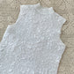 White Crinkle Mock-Neck Tank Top | Size XL