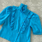 Sky Blue Western Frilly Blouse | Size M