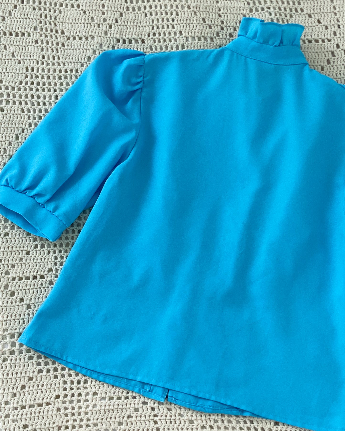 Sky Blue Western Frilly Blouse | Size M