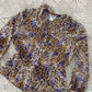 Frilly Animal Print Silk Blouse | Size M-L