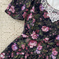 1980s Floral Dress with White Collar Bib | S-M Size