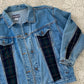 Vintage Denim Jacket With Plaid Detailing | L/XL Size