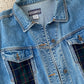 Vintage Denim Jacket With Plaid Detailing | L/XL Size