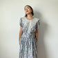 Vintage Floral Dress with Lace Collar, Made in USA | Size M