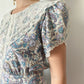 Vintage Floral Dress with Lace Collar, Made in USA | Size M