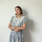 Vintage Floral Dress with Lace Collar, Made in USA | Size M