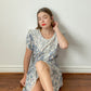 Vintage Floral Dress with Lace Collar, Made in USA | Size M