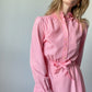 Vintage Pink Gingham Longsleeve Dress *DEADSTOCK | Size S