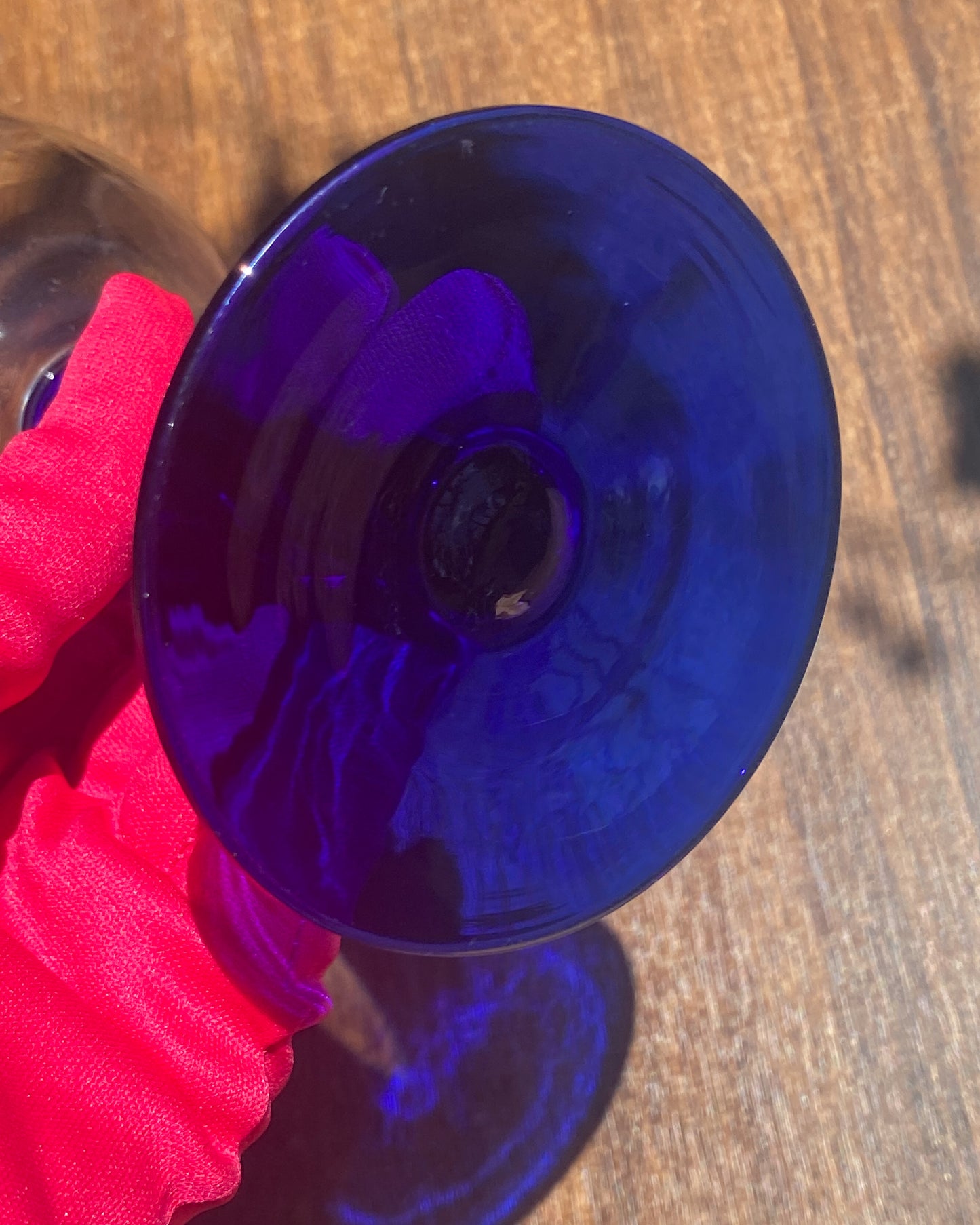 Vintage Blue Twisted Stem Wine Glasses | Set of 2