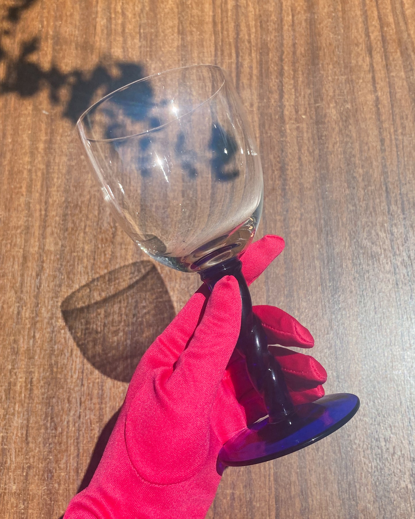 Vintage Blue Twisted Stem Wine Glasses | Set of 2