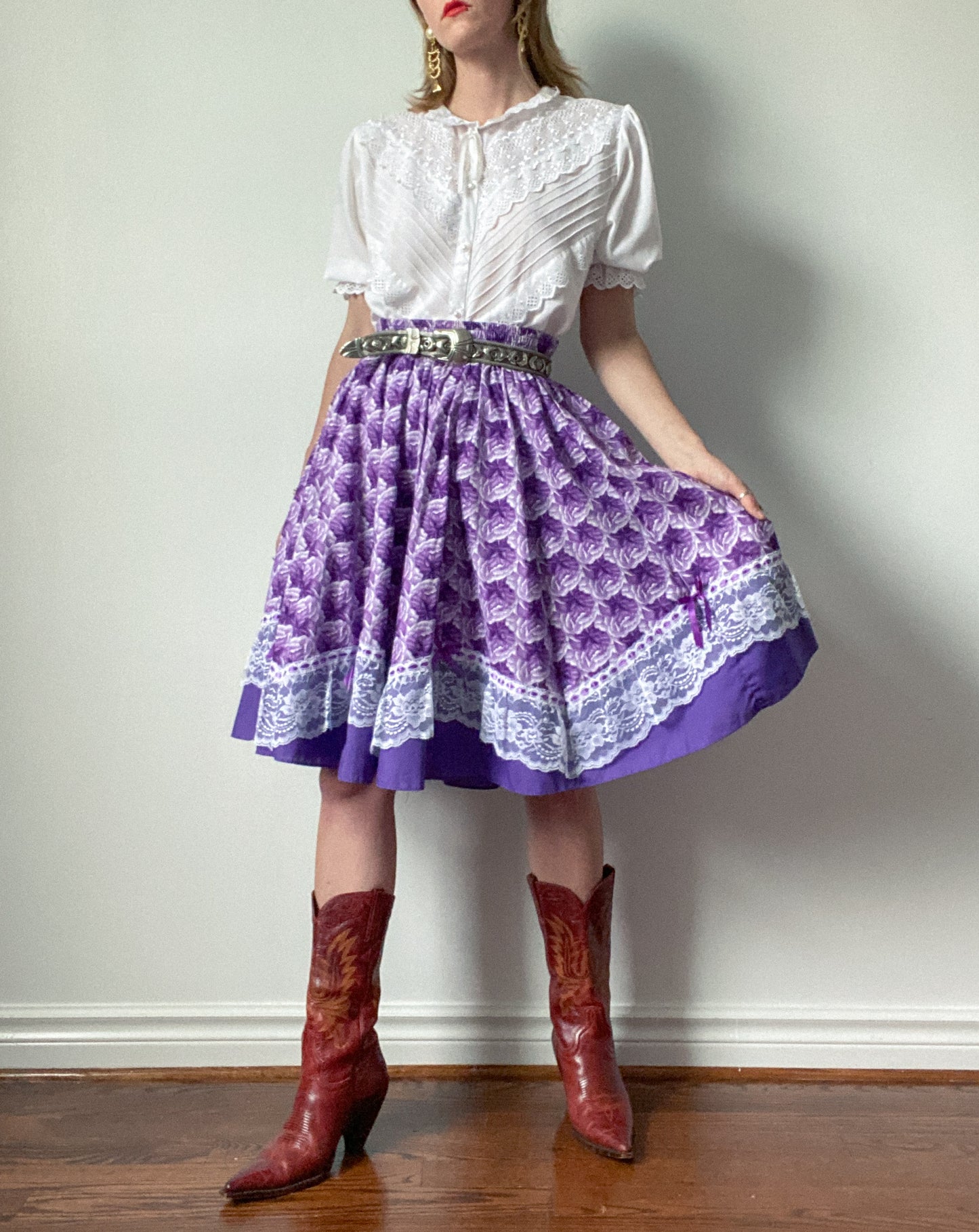 Vintage Square Dancing Skirt | Size XL