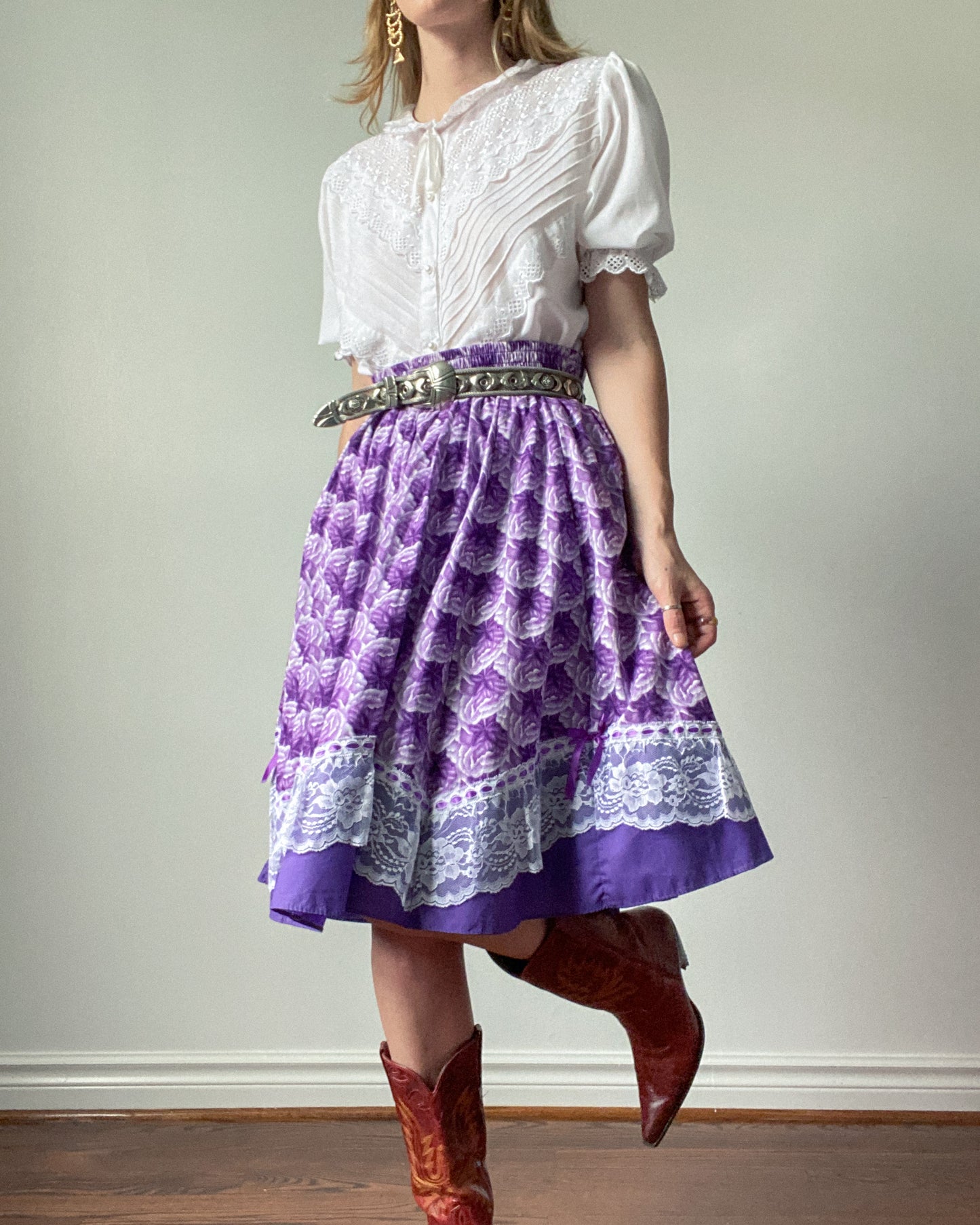 Vintage Square Dancing Skirt | Size XL