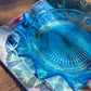 Vintage Blue Pressed Glass Catch All *AS IS