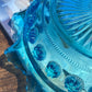 Vintage Blue Pressed Glass Catch All *AS IS