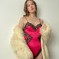 Vintage Valentines Hot Pink Lace Teddy | Size S/M