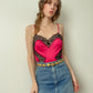 Vintage Valentines Hot Pink Lace Teddy | Size S/M