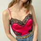 Vintage Valentines Hot Pink Lace Teddy | Size S/M