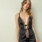 Vintage Black & Lace Romper, Made in Canada | Size M