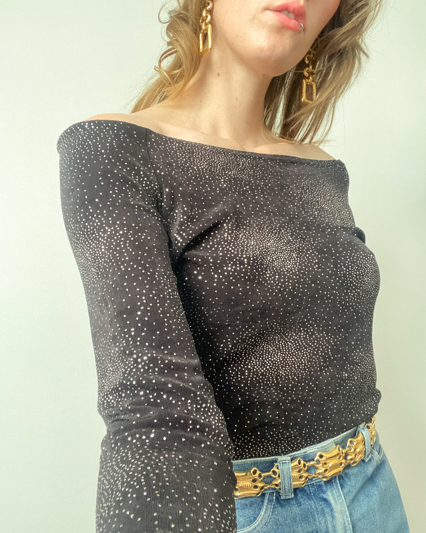 2000s Glittery Top | Size L