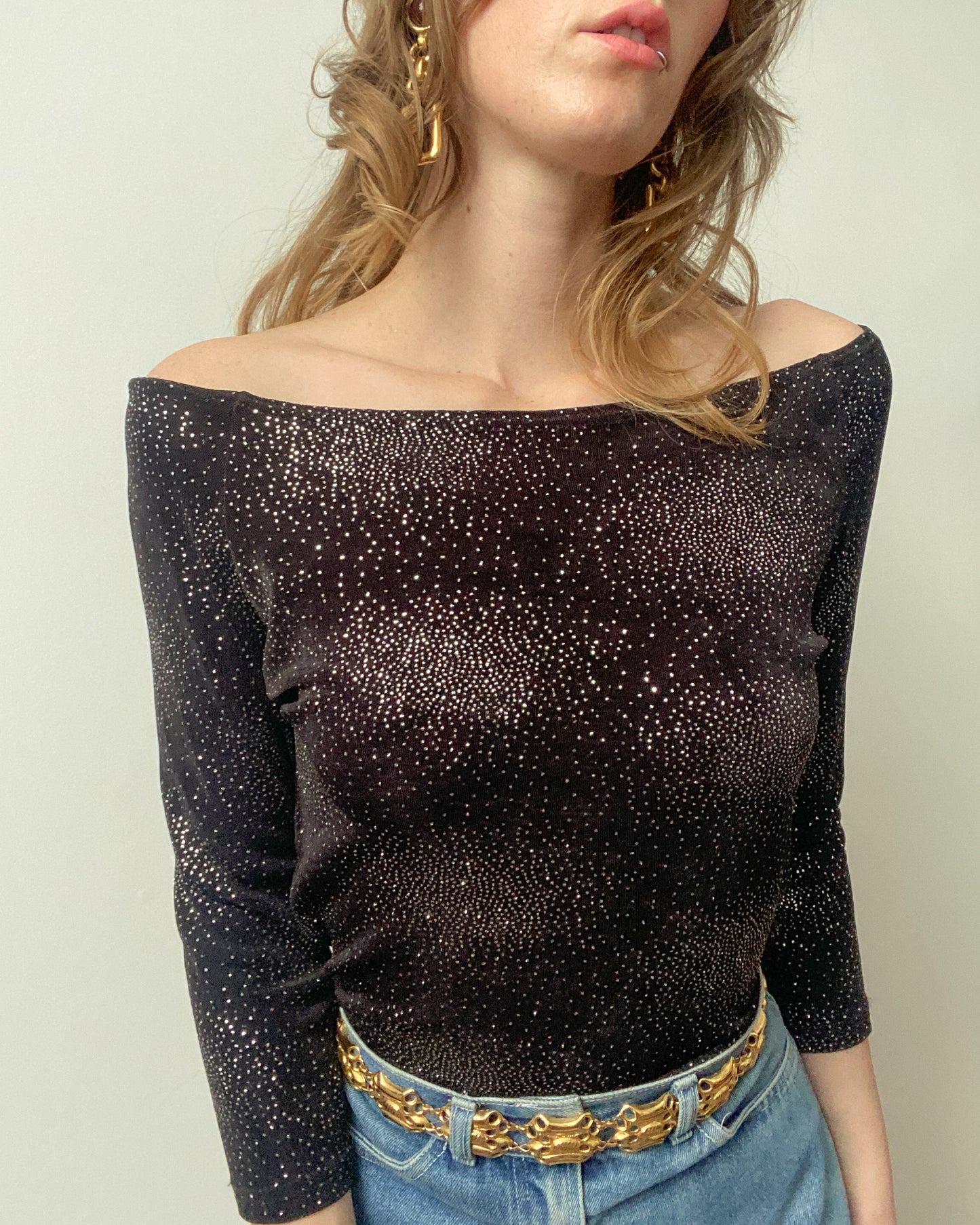 2000s Glittery Top | Size L