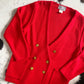 1980s Red Knit Cardigan | Size L/XL