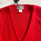 1980s Red Knit Cardigan | Size L/XL