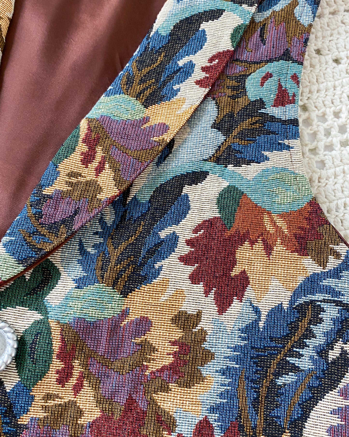 Vintage Western Tapestry Vest, Made in USA | Size L