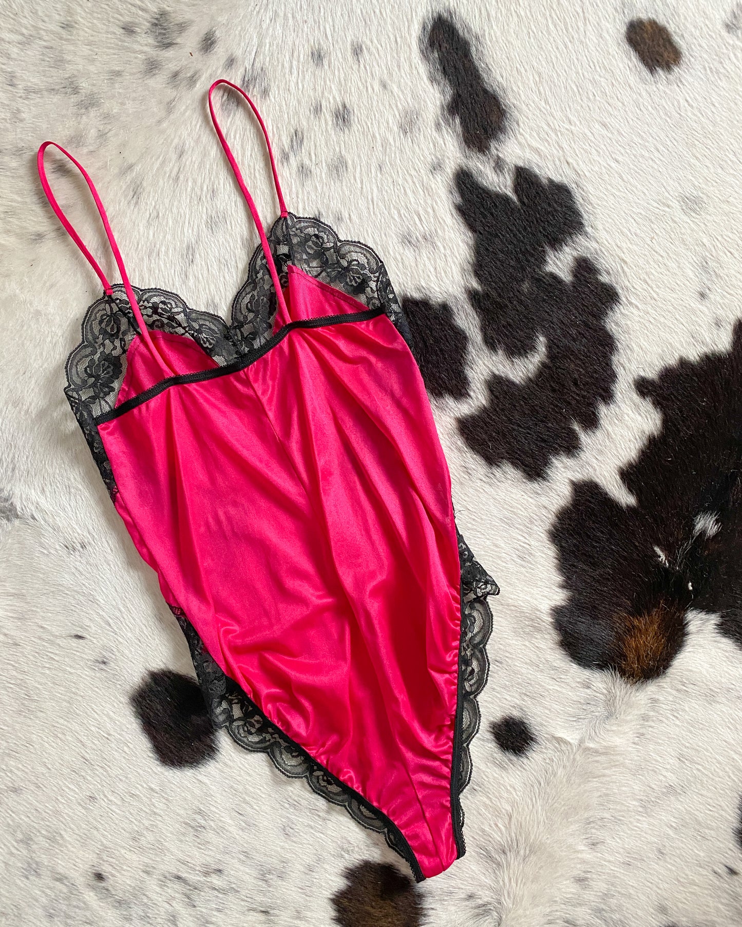 Vintage Valentines Hot Pink Lace Teddy | Size S/M