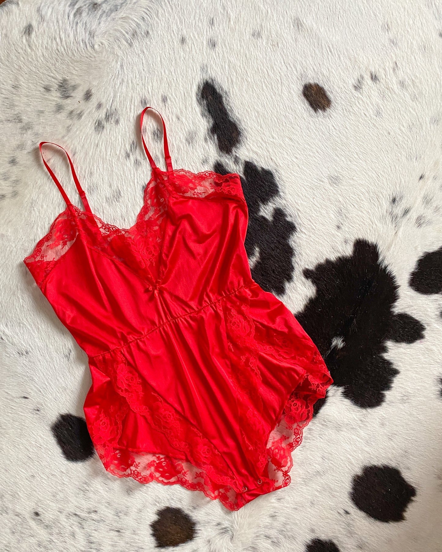 Vintage Red Lace Teddy | Size M/L