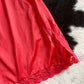 Vintage Red Slip Skirt | 30-32" Waist