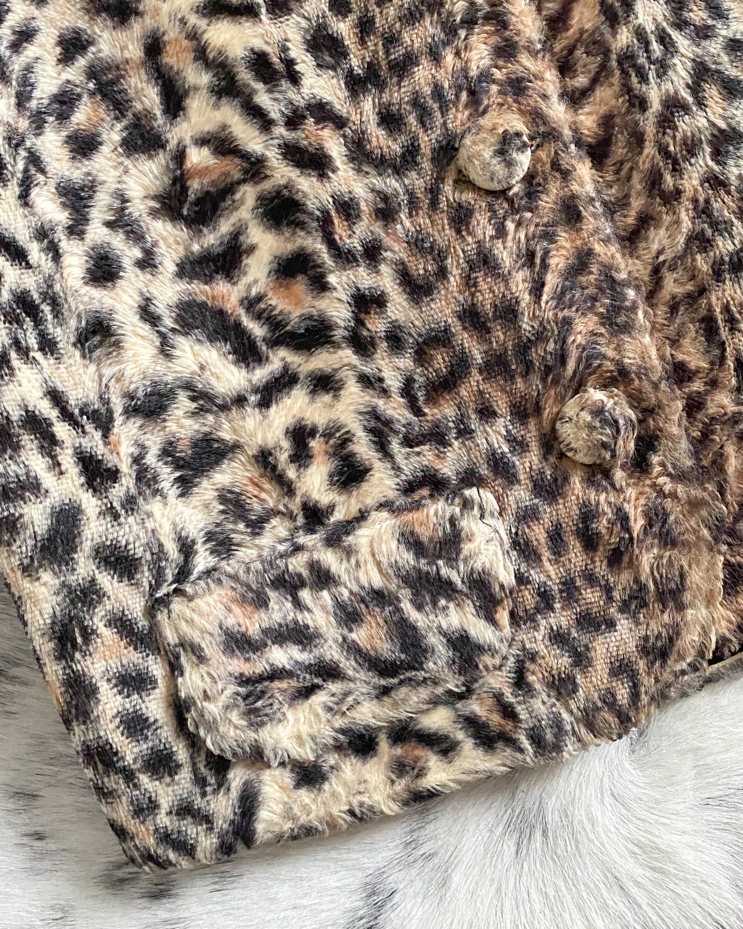 1960s Cheetah Faux Fur Cropped Jacket | Size XS-S