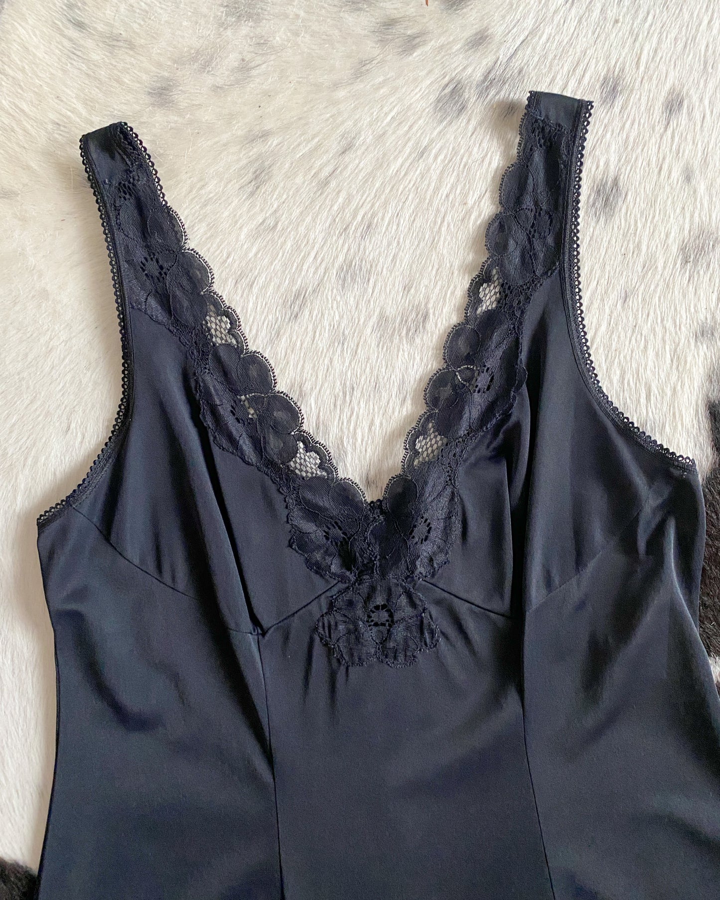 Black Slip Dress, Made in Italy | Size L