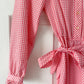 Vintage Pink Gingham Longsleeve Dress *DEADSTOCK | Size S