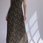 Black Floral Maxi Dress with Tie | 8-10