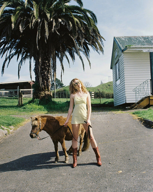 Yellow Gingham Mini Dress | 8/10
