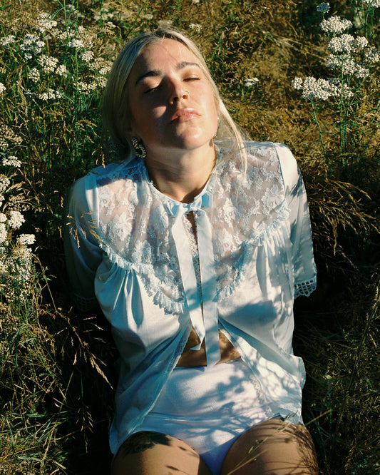 Baby Blue Bed-Jacket | 8-10