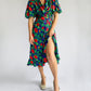 1980s Floral Stunning Dress with Puff Sleeves | 10/12