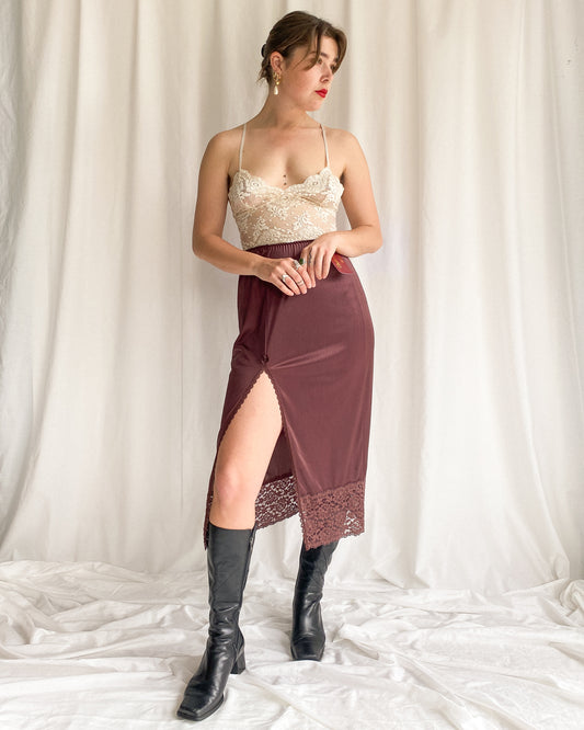 Aubergine Slip Skirt | 10/12