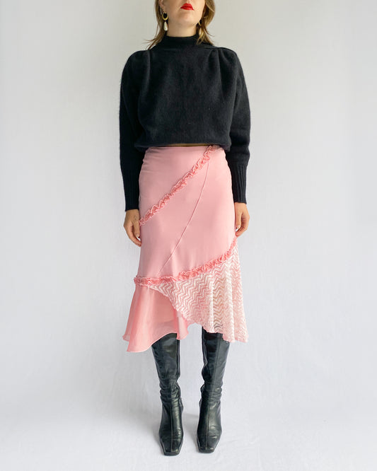 2000s Pink Lacey Skirt | 10/12
