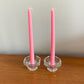 French Glass Candlestick Holders | Set of 2