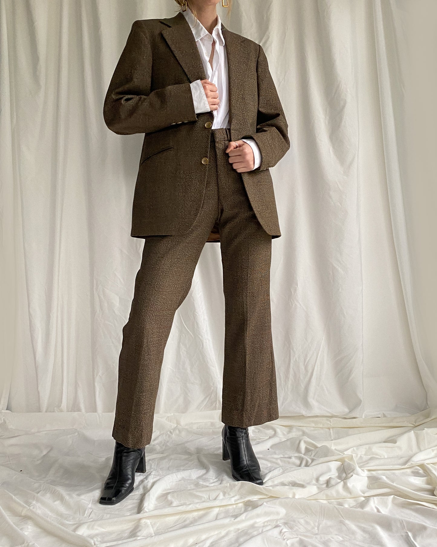 1970s Brown Wool Two Piece Suit