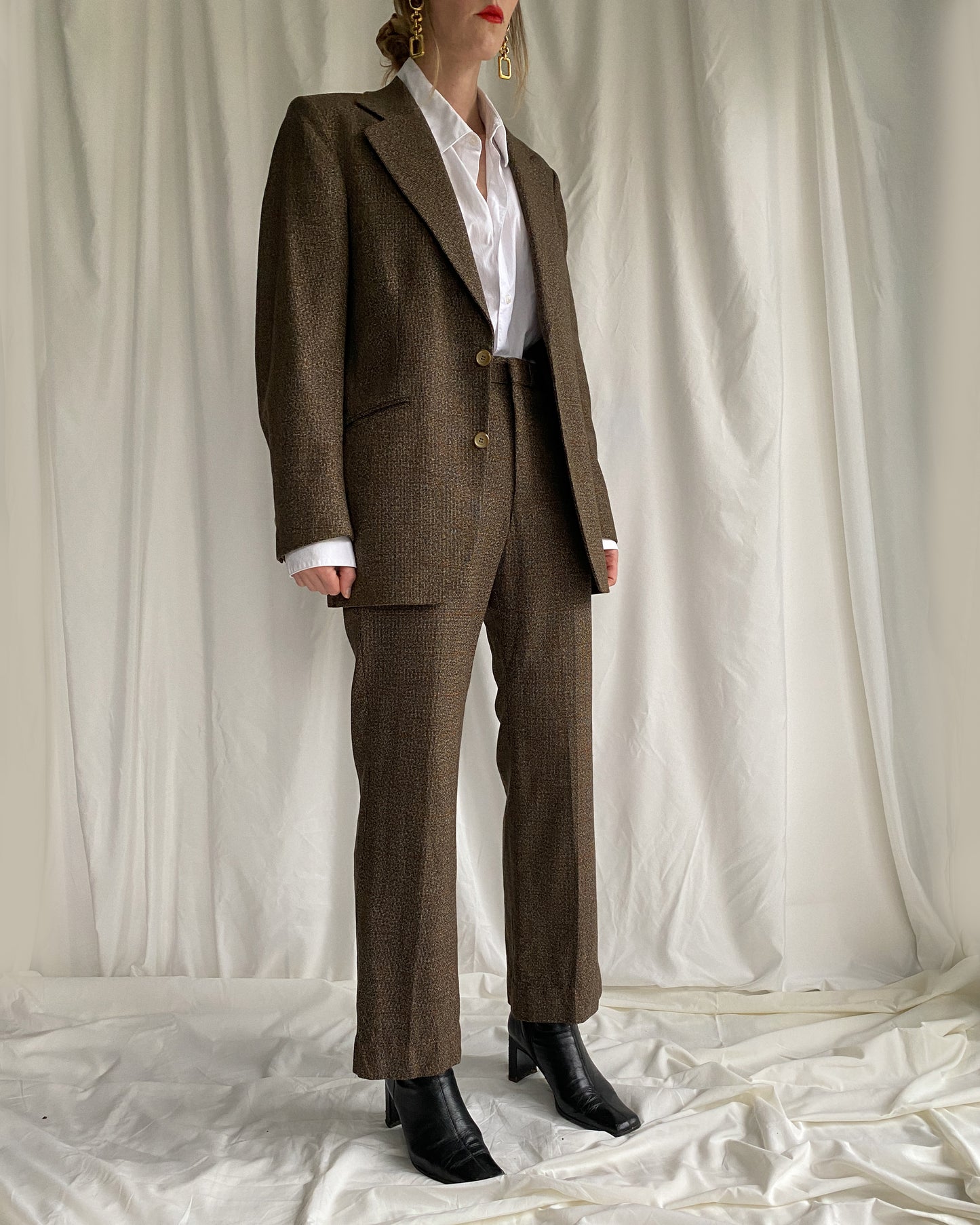 1970s Brown Wool Two Piece Suit