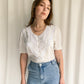 1980s White Short-Sleeve Blouse | 10/12