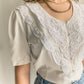 1980s White Short-Sleeve Blouse | 10/12