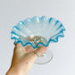 Vintage Blue Art Glass Goblet Catch-All