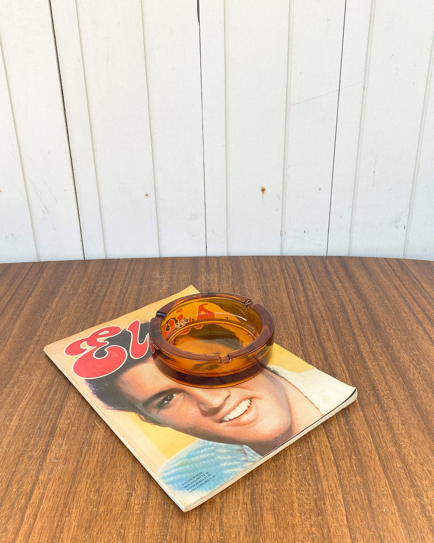 Vintage Amber Glass Ashtray | Made in Italy